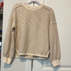Very J Textured Cream Women's Sweater